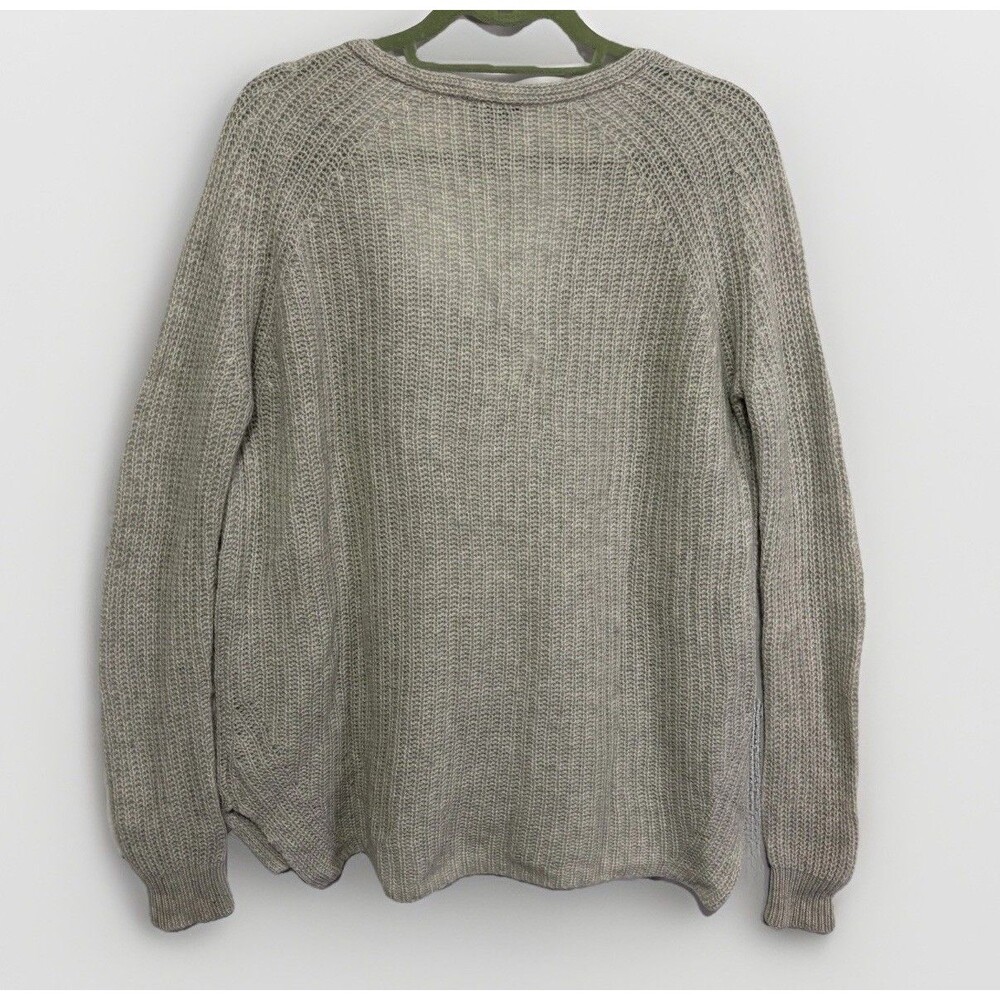 Theory Cashmere Sweater Women Medium Gray Chunky Knit Quiet Luxury Heritage Cozy - Picture 7 of 7